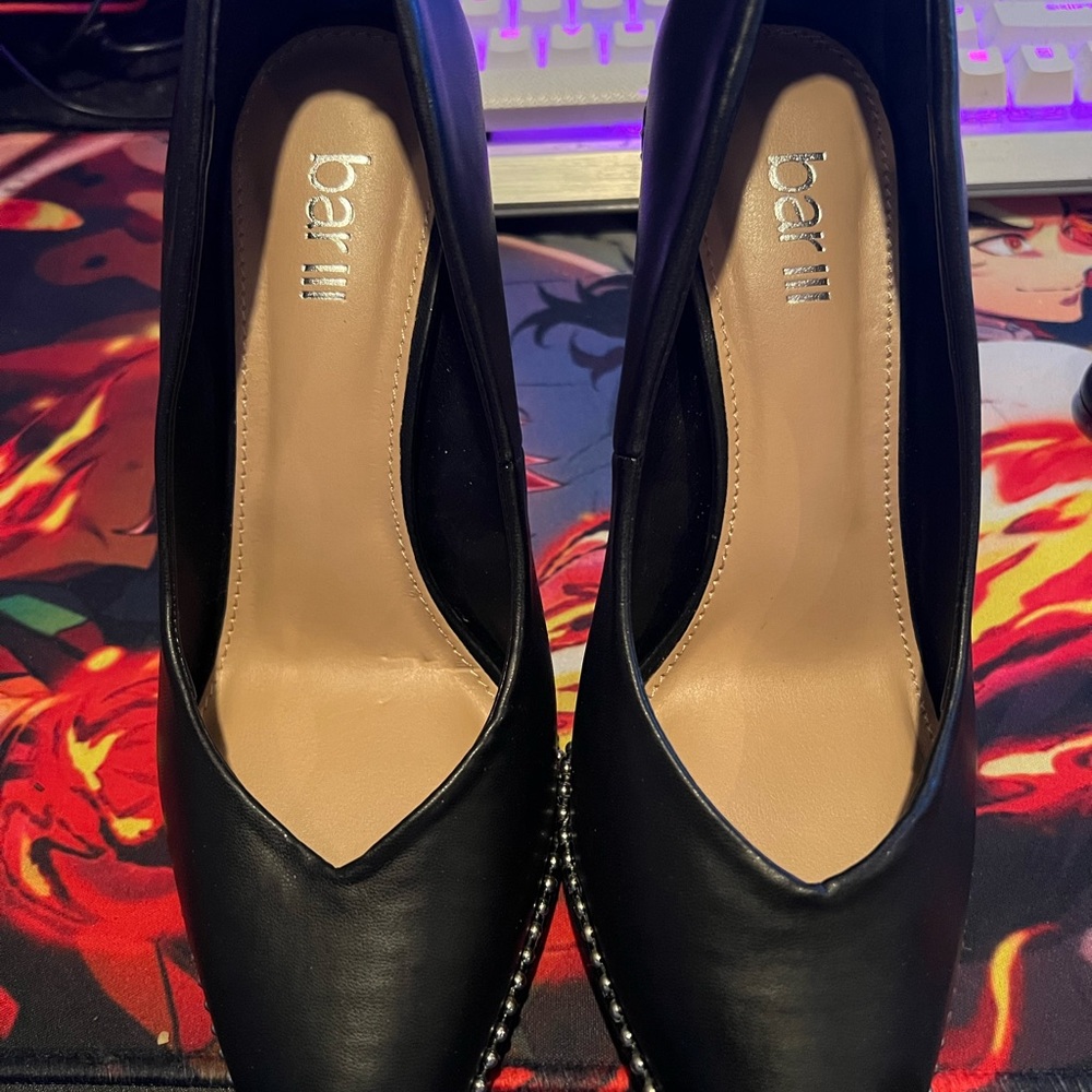 Bar III Women's Binsa Pointed Toe Slip On Lovely Studded Pumps Red Size 6.5M
